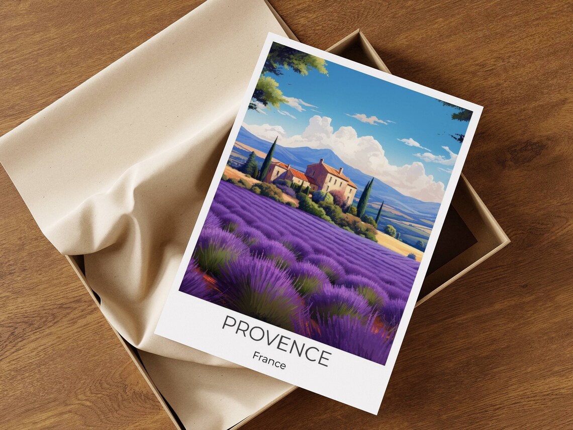 Provence France Lavender Fields Farmhouse Countryside Travel Poster - Image 2