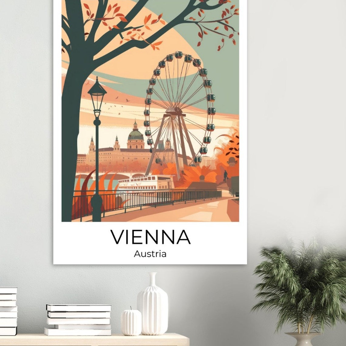 Vienna Travel Poster Vienna Travel Print Vienna Watercolor Poster Vienna Wall Art Vienna Print Vienna Travel Souvenir Vienna Gift - Image 2