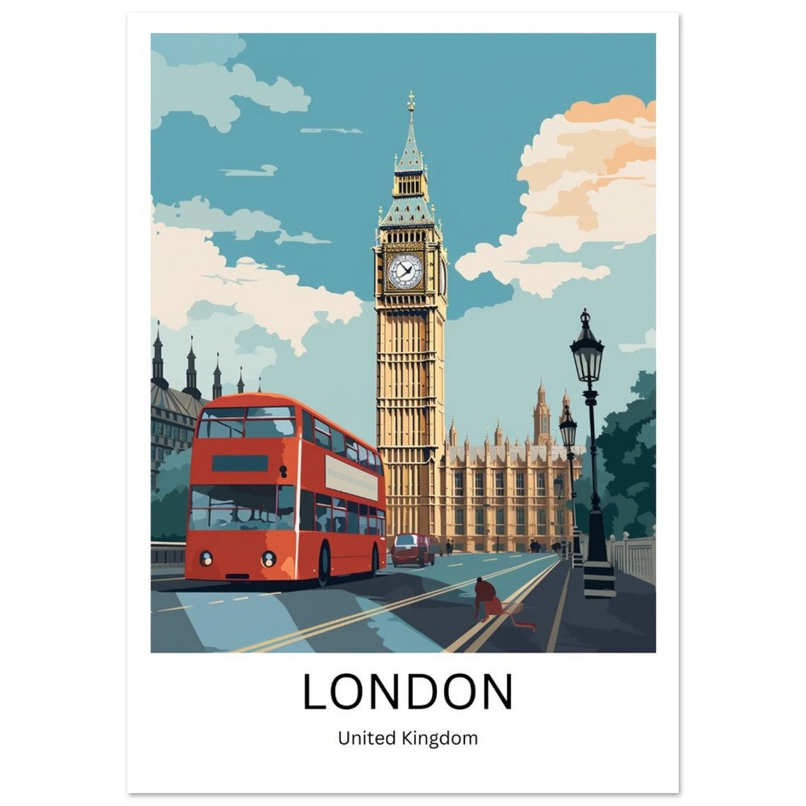 London Art Print London Travel Poster London City Art Print London Westmintser London City Print London Poster London Travel Souvenir - Image 2