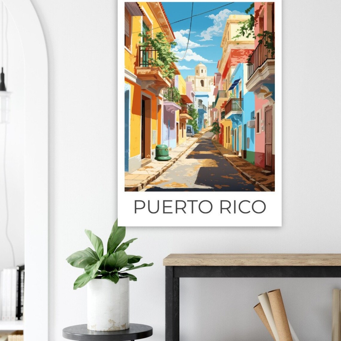 Puerto Rico Old San Juan Colorful Colonial Street Art Travel Poster - Image 3