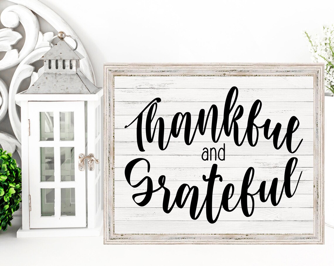 Thankful And Grateful Sign, Rustic Decor