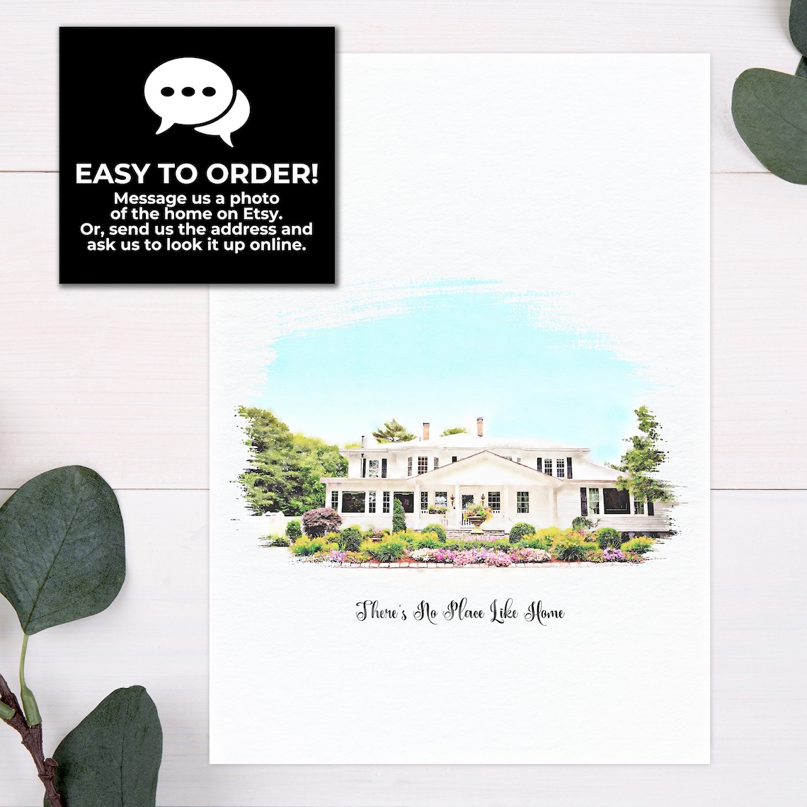Custom Home Portrait, Watercolor Style Art Print - Image 4