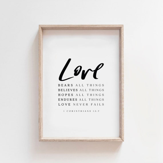 1 Corinthians 13 Love Is Patient Minimalist Bible Verse Wall Art Print Modern Christian Home Wall Art Gifts For Christians