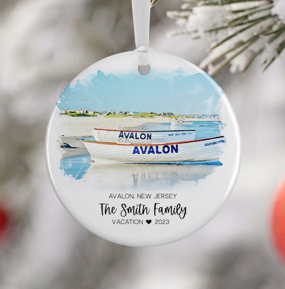Avalon New Jersey Personalized Shore Vacation Ornament
