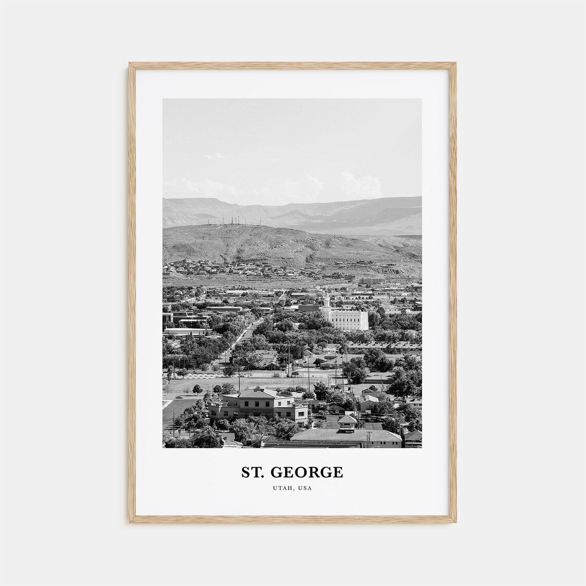 St. George Utah Town View With Distant Mountains Photo Poster