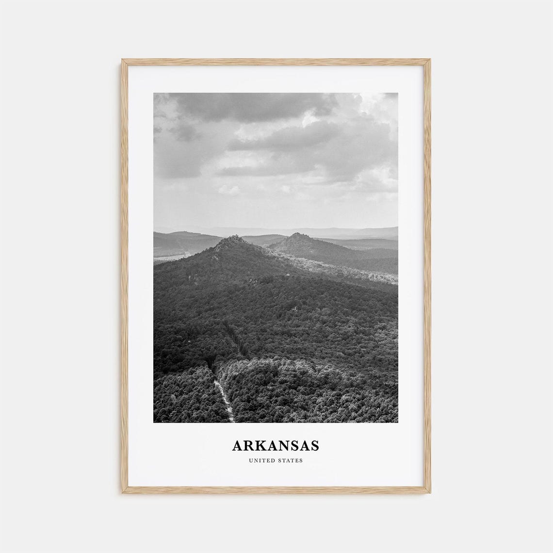Arkansas United States Forested Mountain Ridges Misty Valley Poster