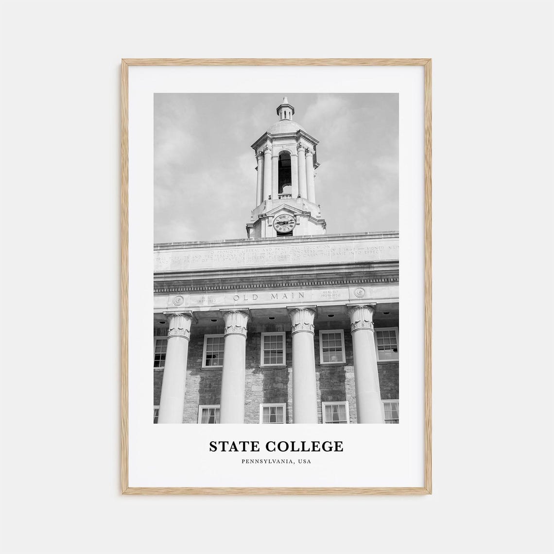 State College Pennsylvania Old Main Clock Tower Photo Poster
