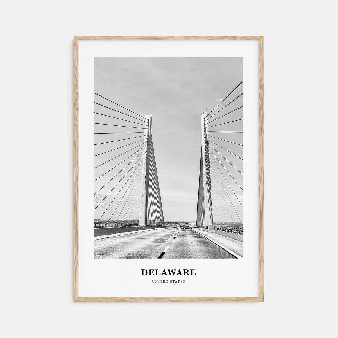 Delaware Cable-Stayed Bridge Empty Highway Drive Photo Poster