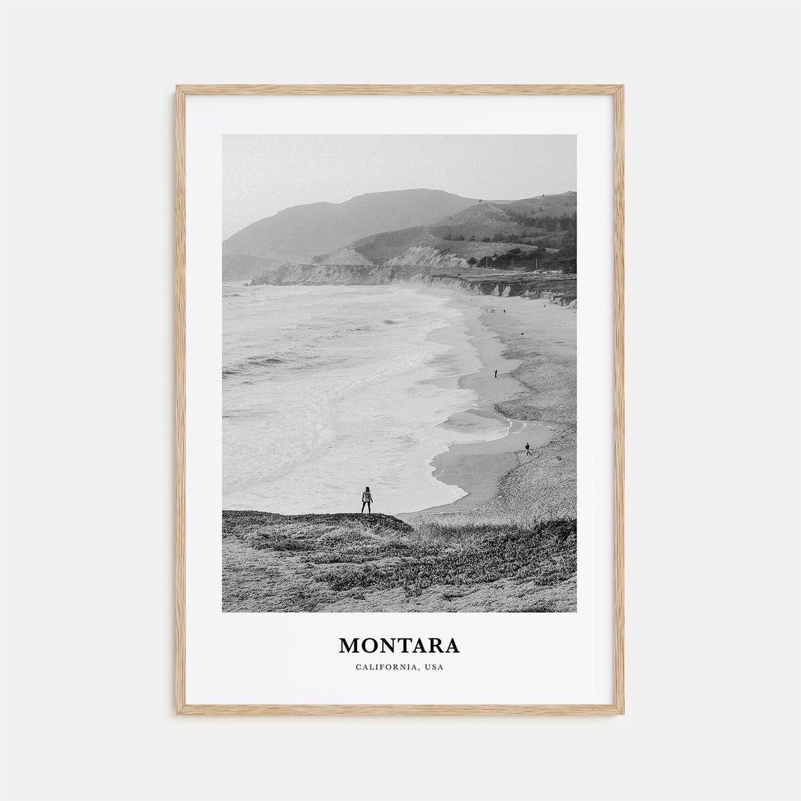 Montara California Ocean Bluffs Quiet Sandy Beach View Photo Poster