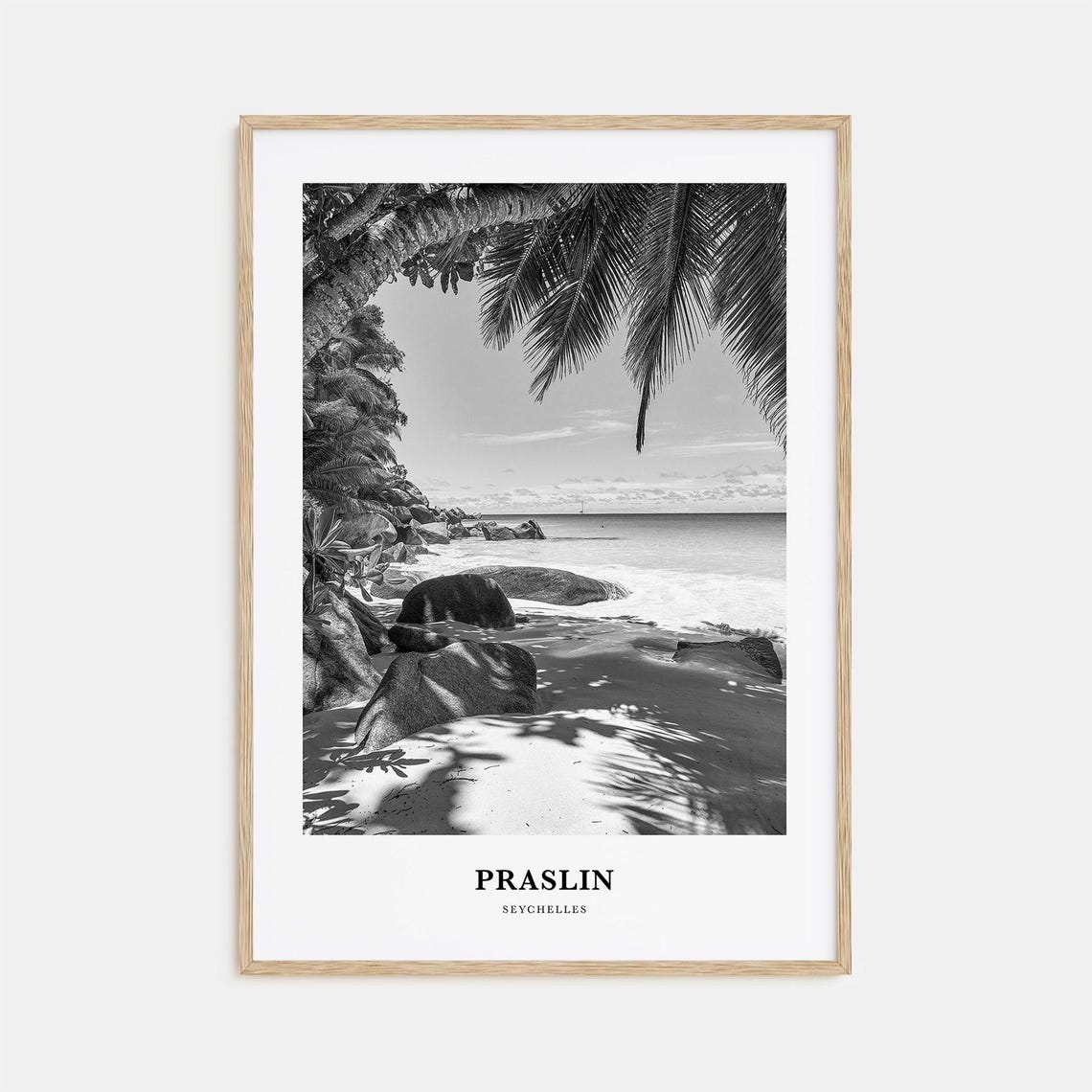 Praslin Seychelles Granite Boulder Tropical Sandy Beach Poster
