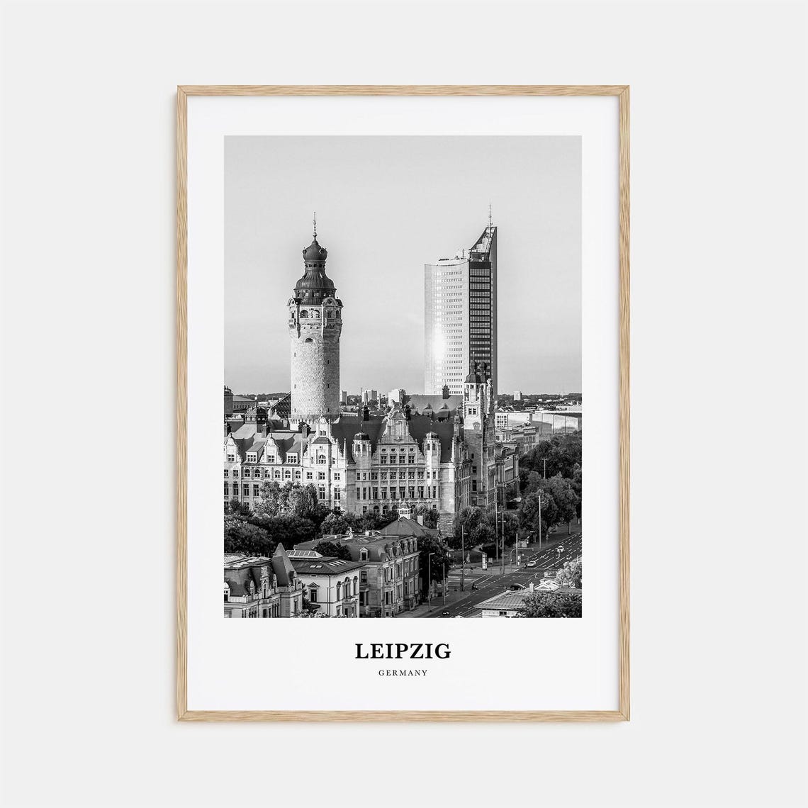 Leipzig Germany New Town Hall Tower Skyline Photography Poster