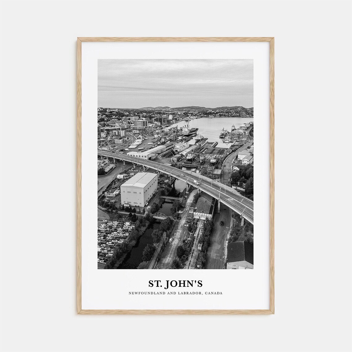 St. John's Newfoundland Aerial Harbor Viaduct Port Photo Poster