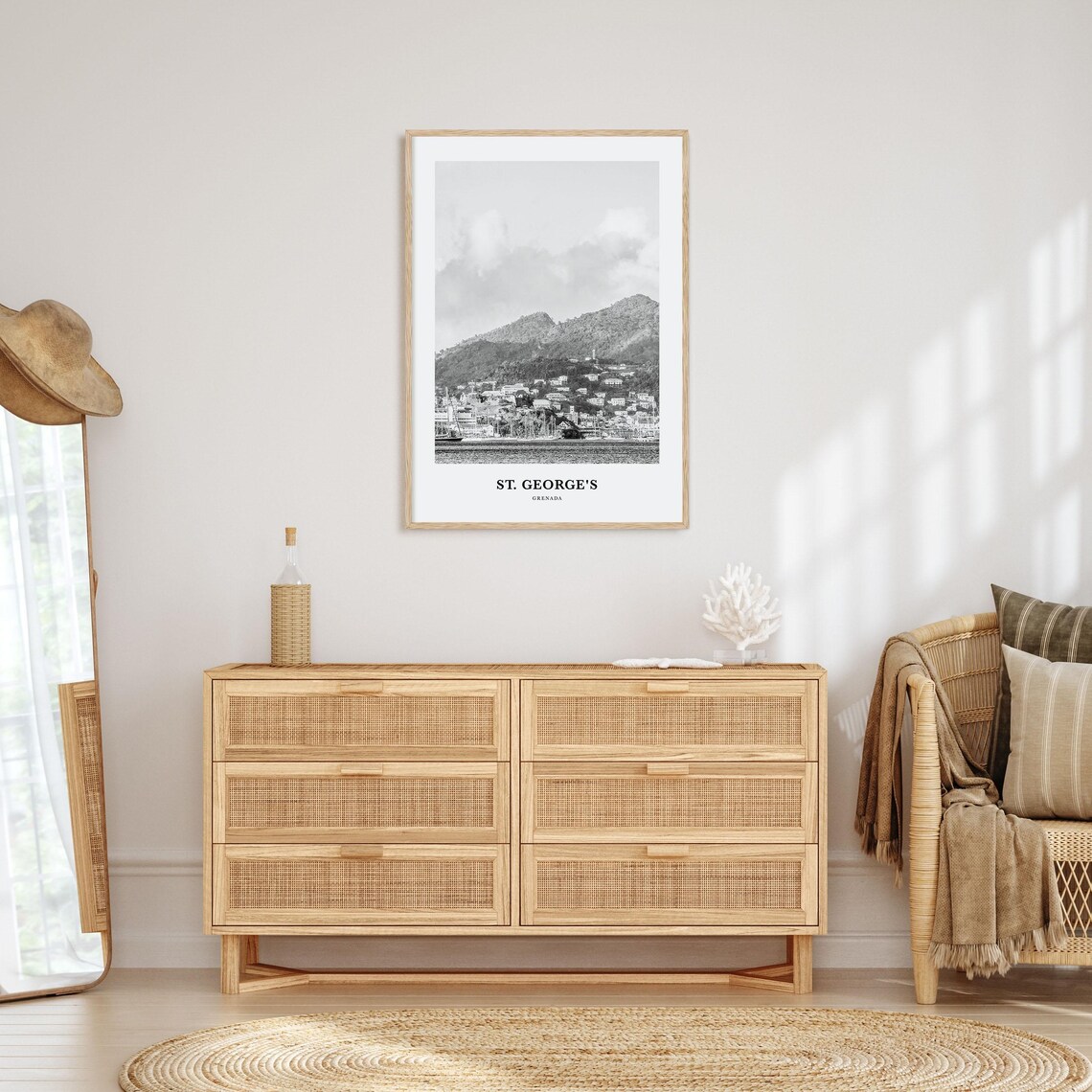 St. George's Grenada Harbor Marina Hillside Town Photo Poster - Image 3