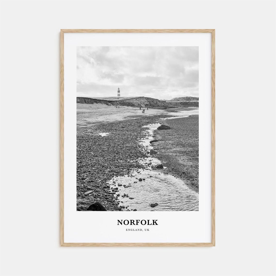Norfolk England Windswept Shingle Beach Lighthouse Coast Poster