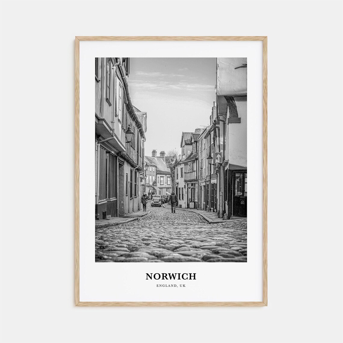 Norwich England Cobbled Elm Hill Historic Old Town Street Poster
