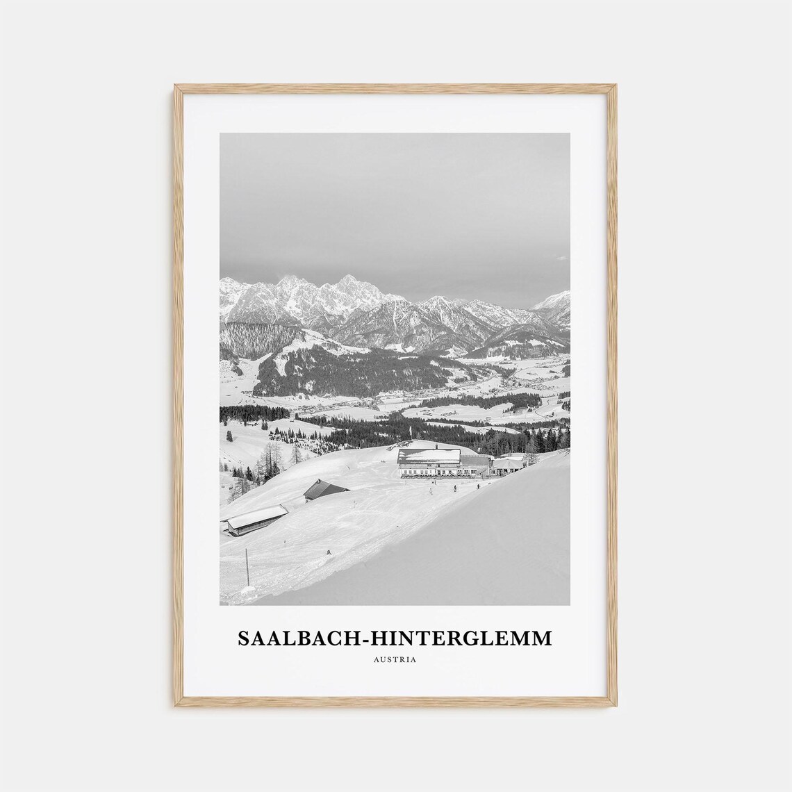 Saalbach-Hinterglemm Austria Snowy Ski Resort Valley Photo Poster