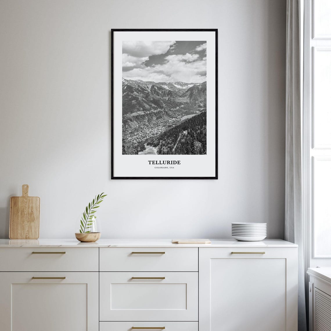 Telluride Colorado Mountain Town Set in a Snowy Valley Panorama Poster - Image 2