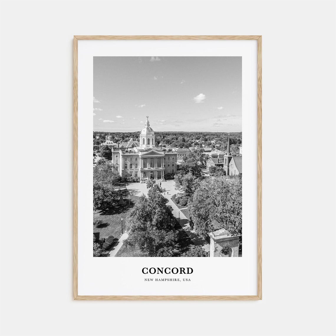 Concord New Hampshire Historic State House Aerial View Poster