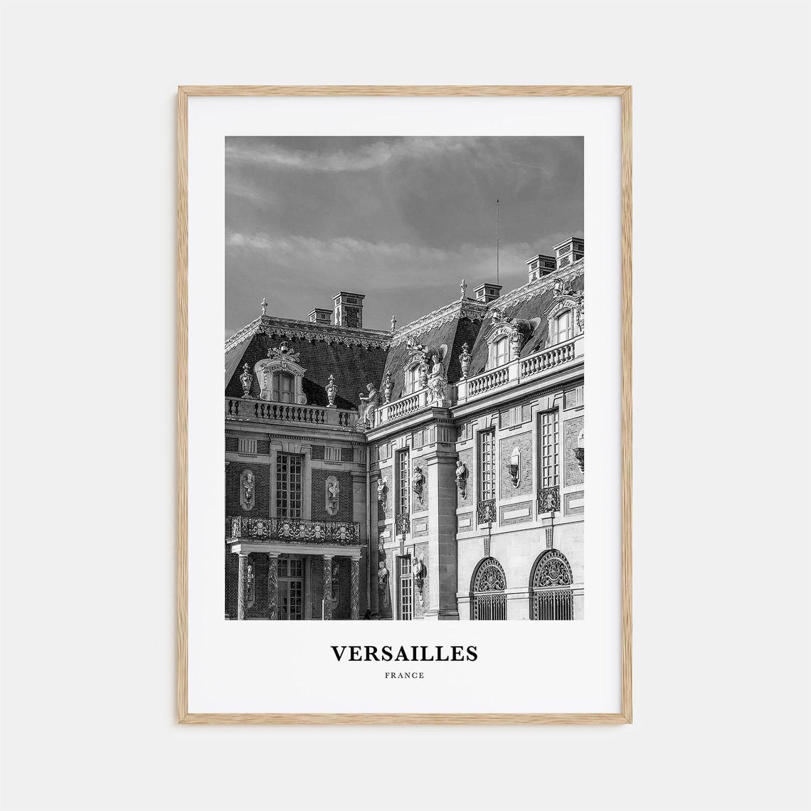 Versailles France Monochrome Palace Royal Architecture Art Poster