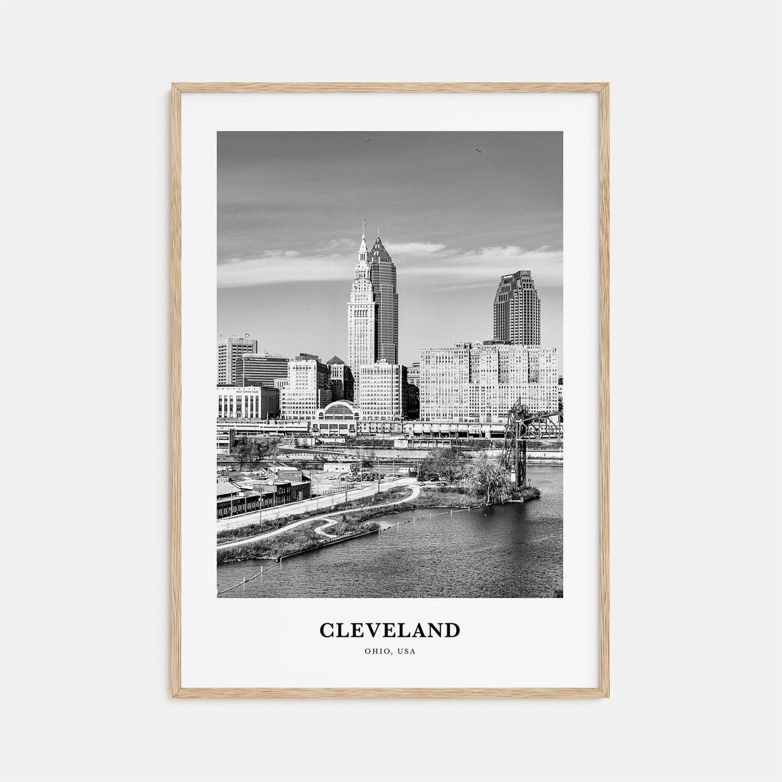 Cleveland Wall Art No 3 Cleveland Wall Decor Cleveland Poster Cleveland Home Decor Cleveland Travel Gift Cleveland Travel Print