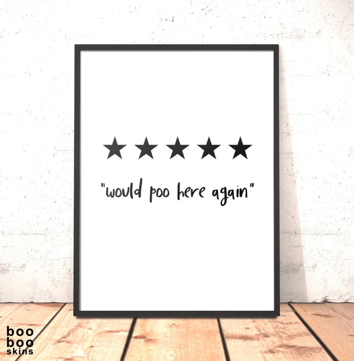 Would Poo Here Again Funny Bathroom Poster Print