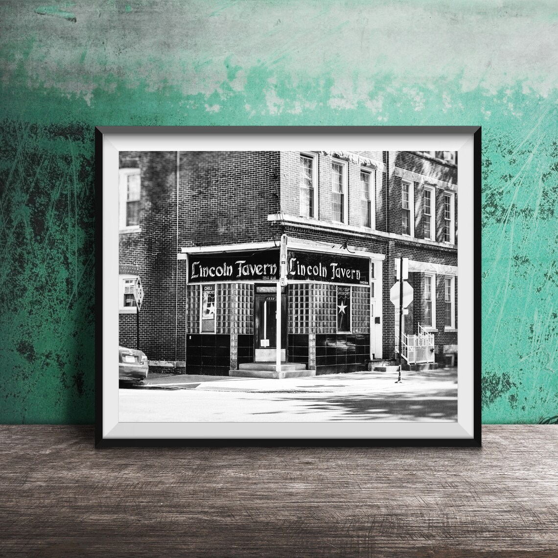 Lincoln Tavern Historic Corner Brick Building Photo Art Poster - Image 2