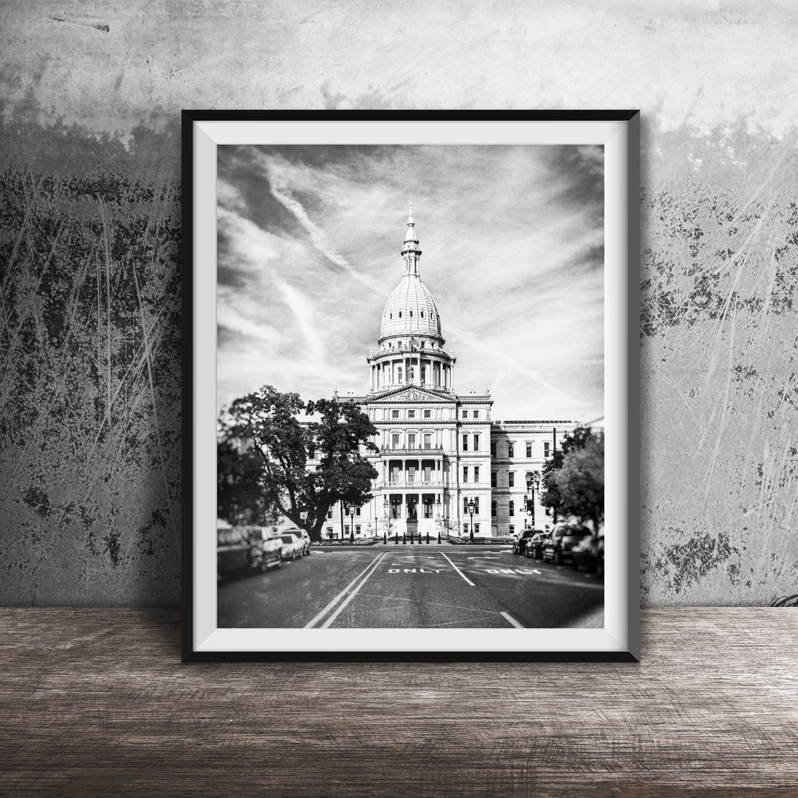 Michigan State Capitol Grand Dome Lansing Street View Poster - Image 2