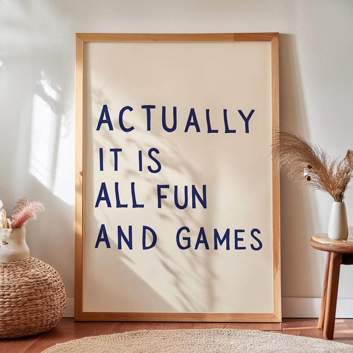 Actually It Is All Fun And Games Retro Typography Print Digital Download