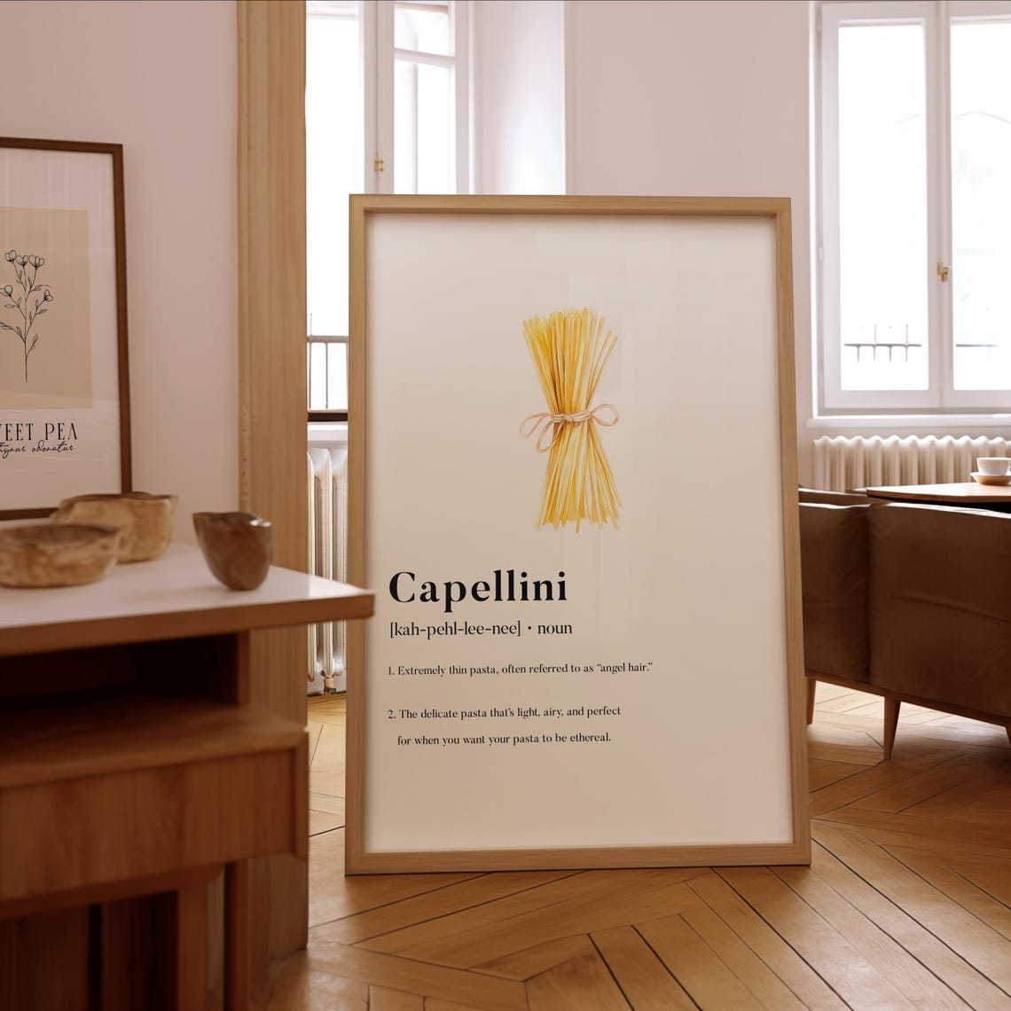 Capellini Definition Italian Pasta Kitchen Wall Decor Poster