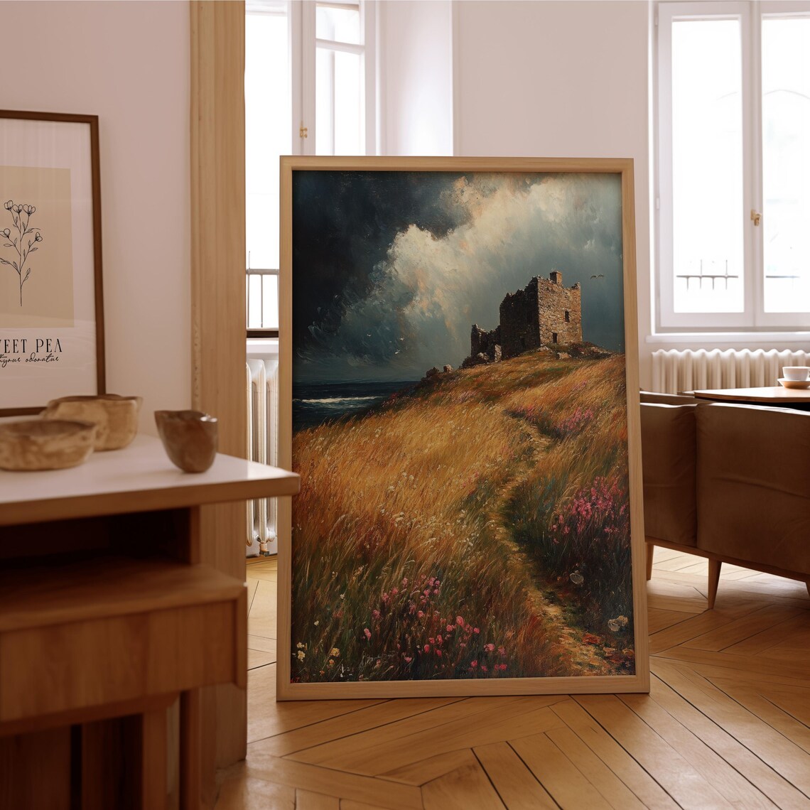 Impressionist Castle Vintage Oil Painting Art Print