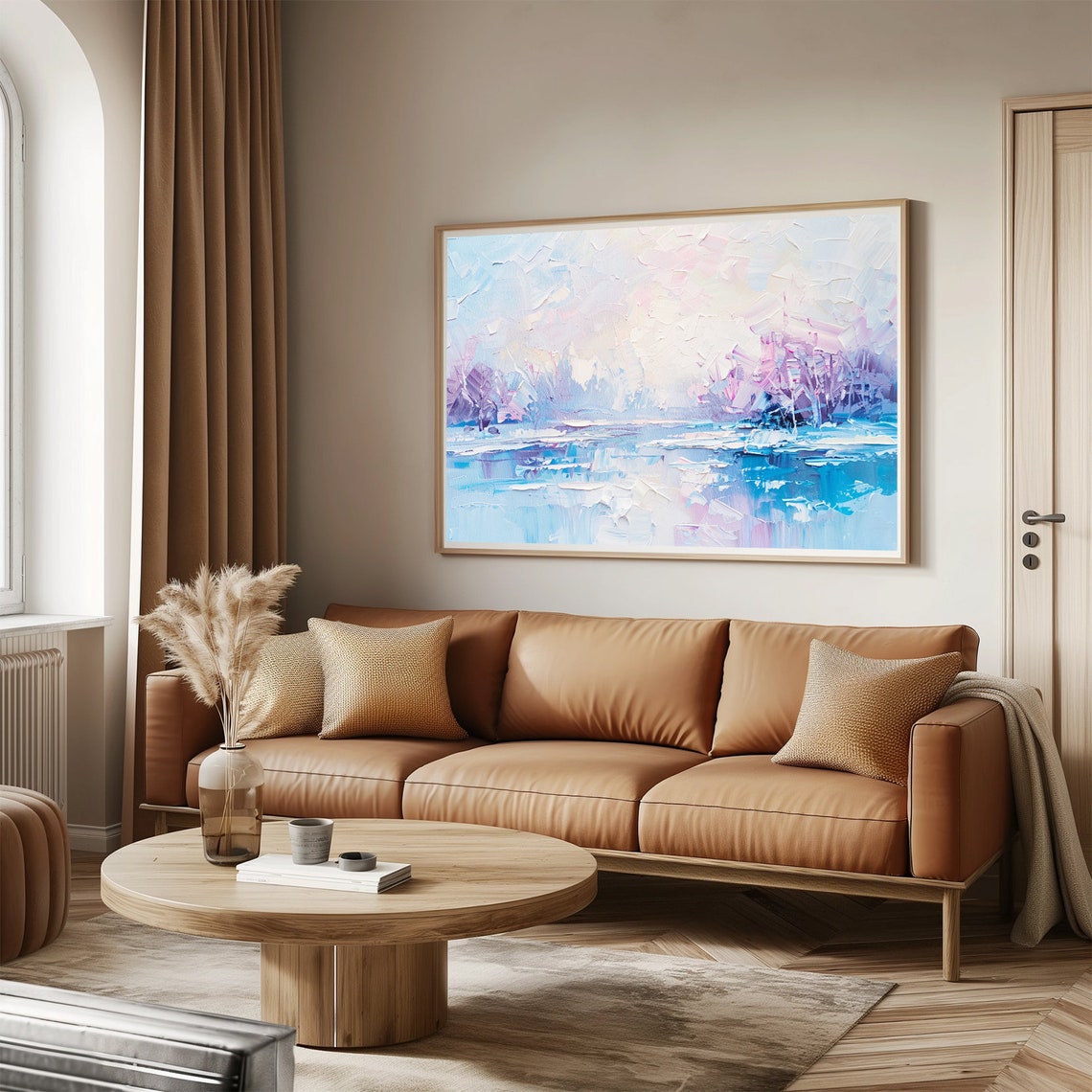 Frozen Lake Modern Abstract Painting Wall Art Print Frame Tv Art Tv - Image 3
