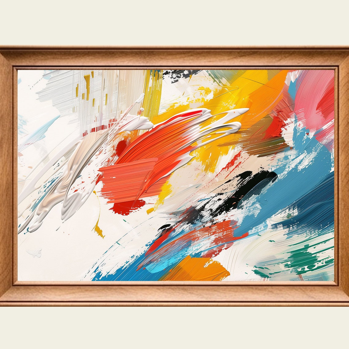 Bold Colorful Abstract Brush Strokes Energy Modern Art Print Poster