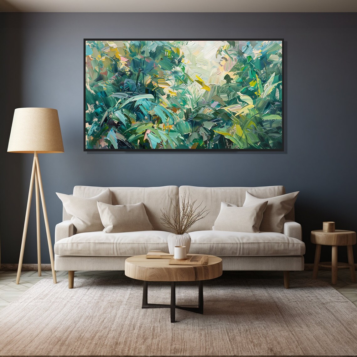 Dense Jungle Oil Painting Wall Art Print Frame Tv Art Tv - Image 4
