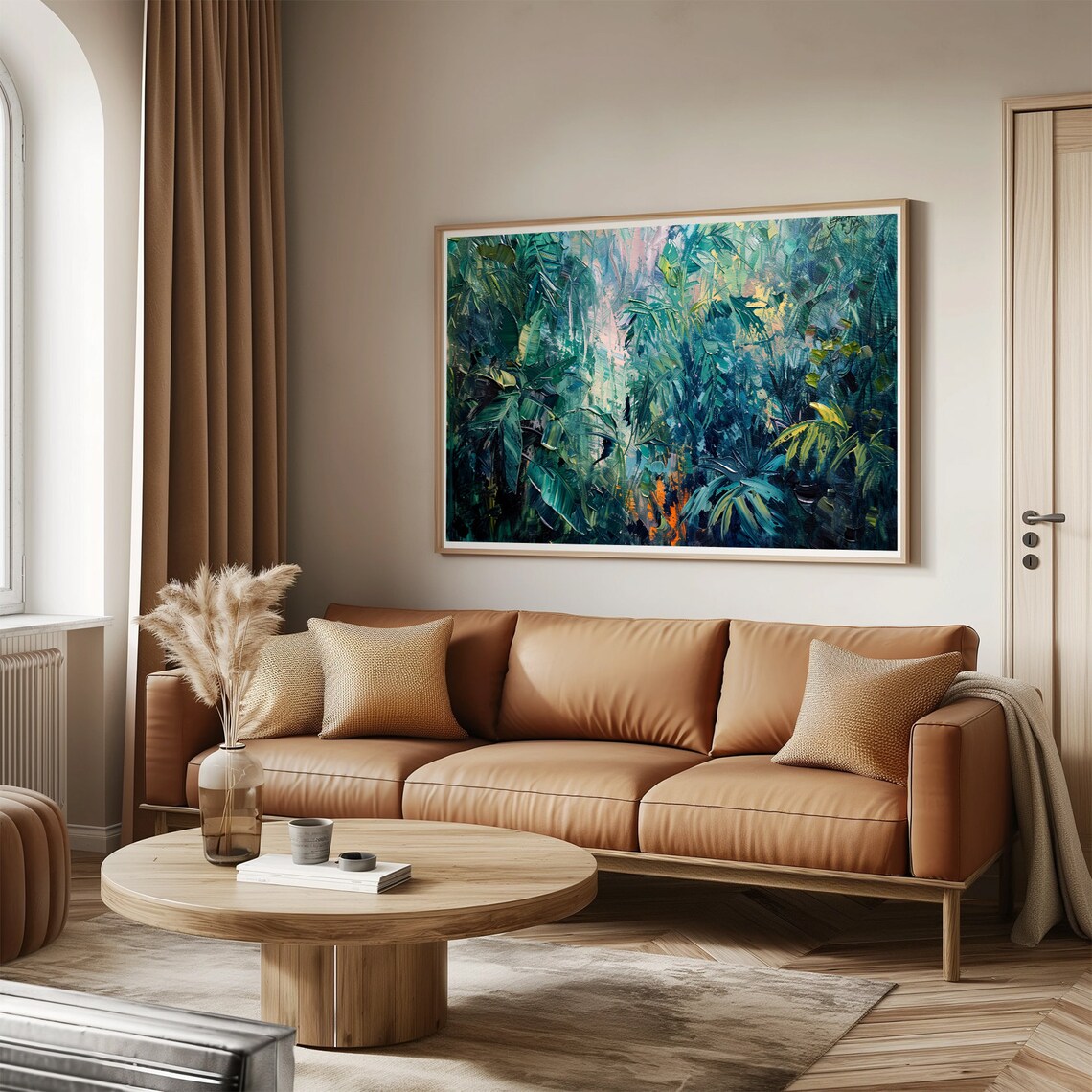 Jungle Waterfall Oil Painting Wall Art Print Frame Tv Art Tv - Image 3