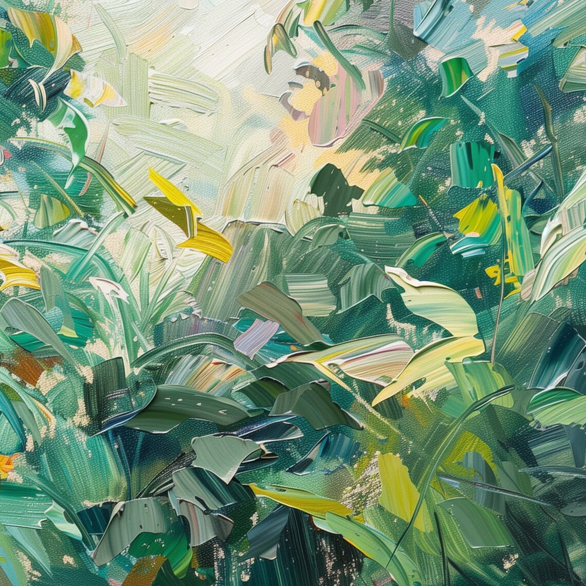 Dense Jungle Oil Painting Wall Art Print Frame Tv Art Tv - Image 6