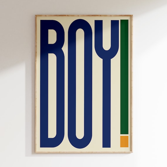 Boy Wall Art Print Bold Modern Typography Home Decor Quote Prints Simple