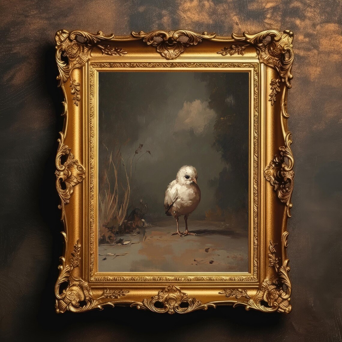 Hatchling Vintage Bird Print, Classical Wildlife Art
