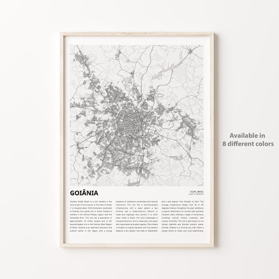 Goinia Map Print Travel Wall Decor Art Gois Housewarming Gift