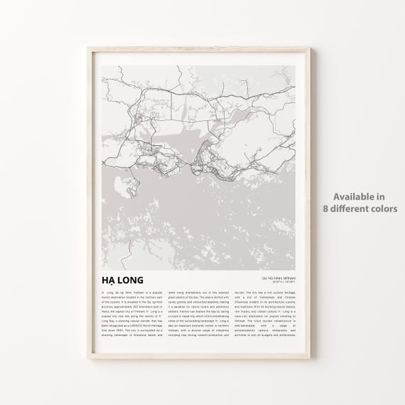 H Long Map Print Travel Wall Decor Art Qung Ninh Housewarming Gift