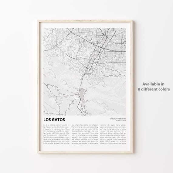 Los Gatos Map Print Travel Wall Decor Art Housewarming Gift