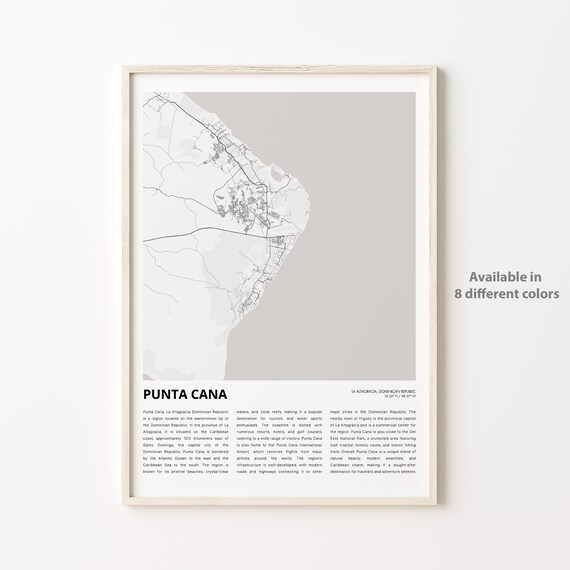 Punta Cana Dominican Republic Coastal Street Map City Poster