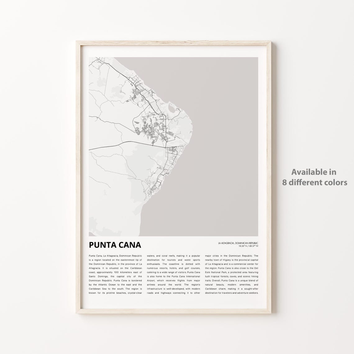 Punta Cana Dominican Republic Coastal Street Map City Poster