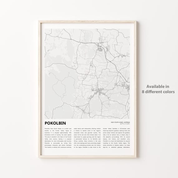 Pokolbin New South Wales City Map Minimalist Line Art Poster