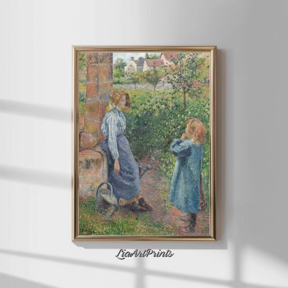 Antique Rustic Muted Landscape Painting Vintage Neutral Wall Art Antique Landscape Art Wall Art