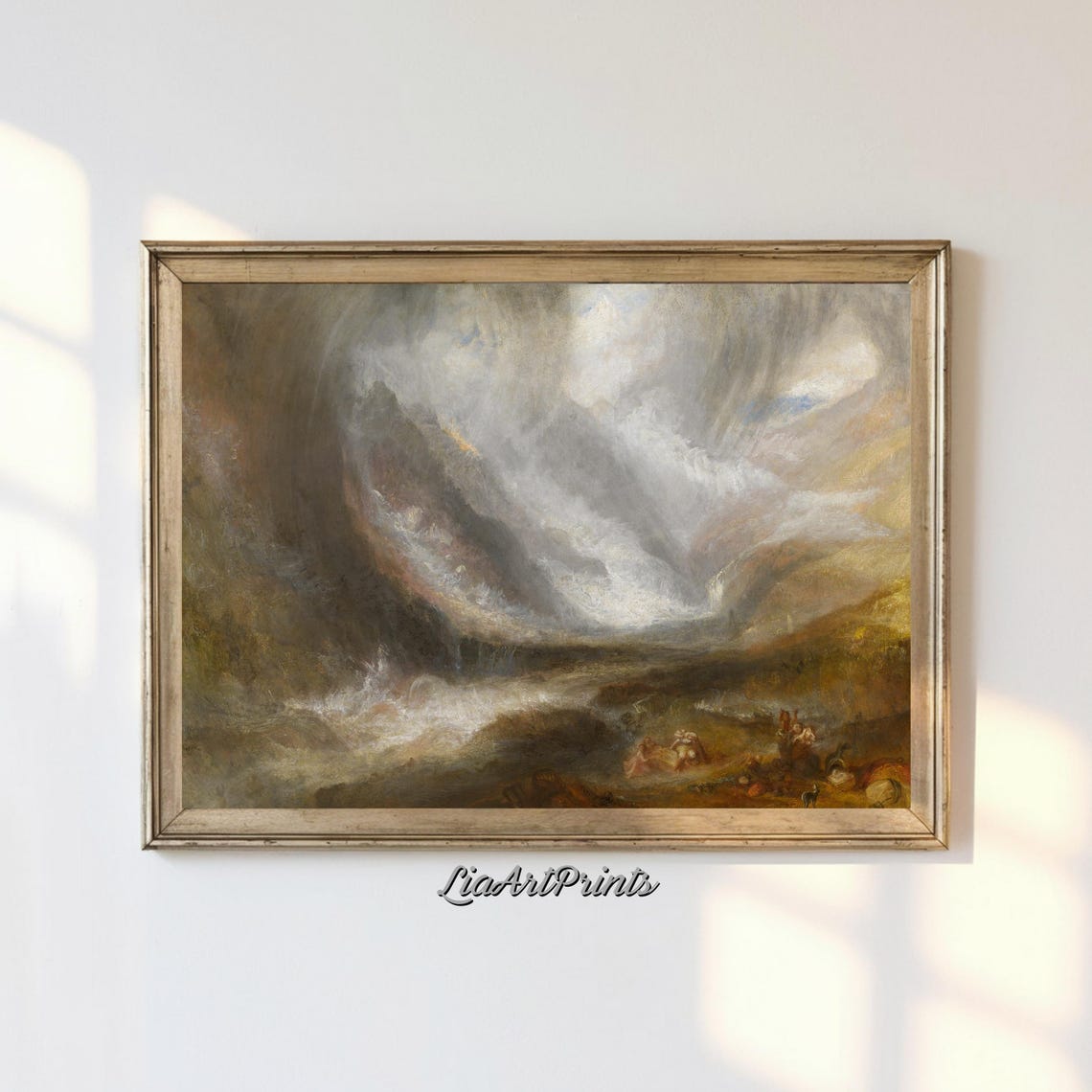 Dramatic Storm Vortex over the Sea Romantic Maritime Painting Poster