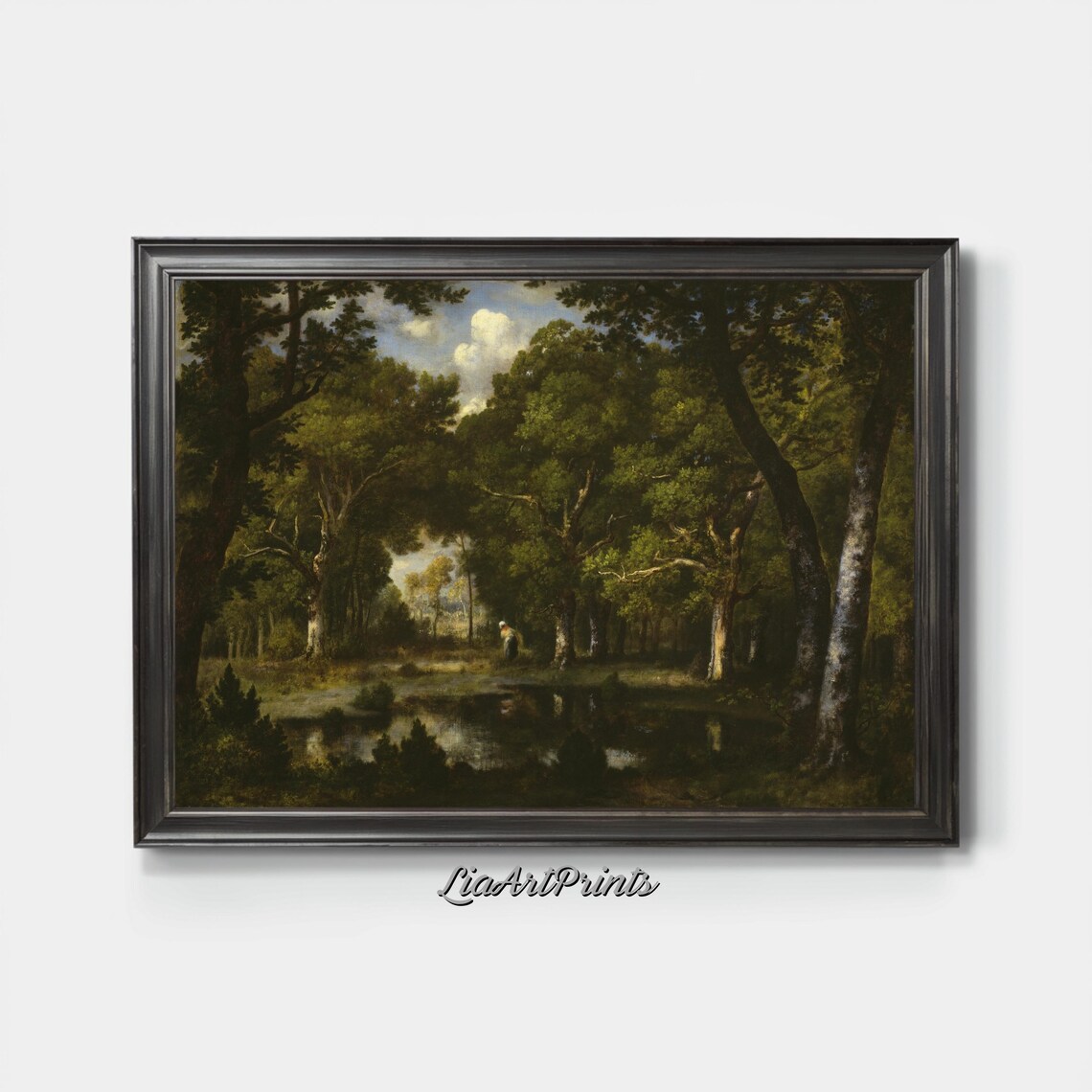 Tranquil Forest Reflection, Peaceful Woodland Landscape - Image 3