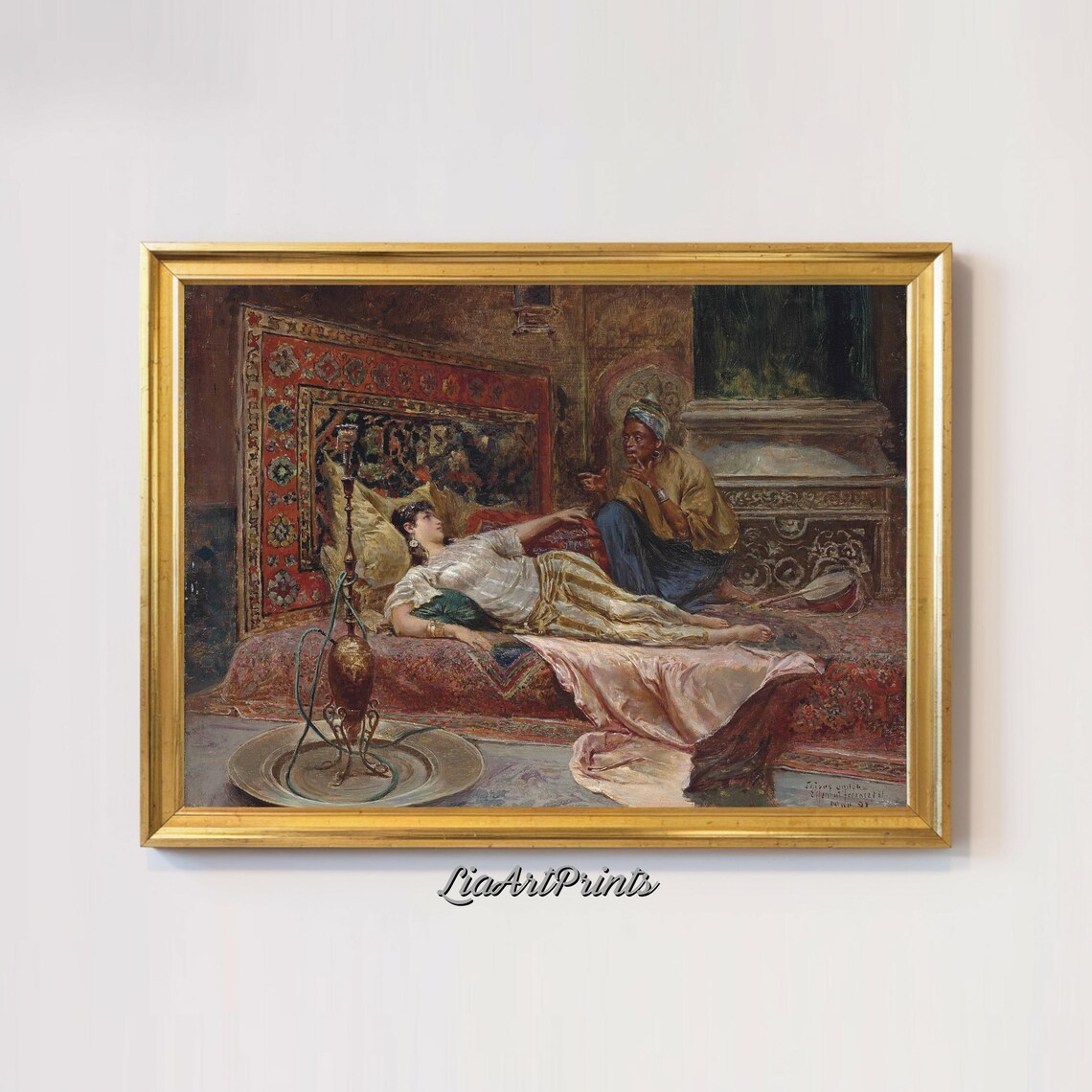 Exotic Oriental Scene, Romantic Ottoman Artwork - Image 3