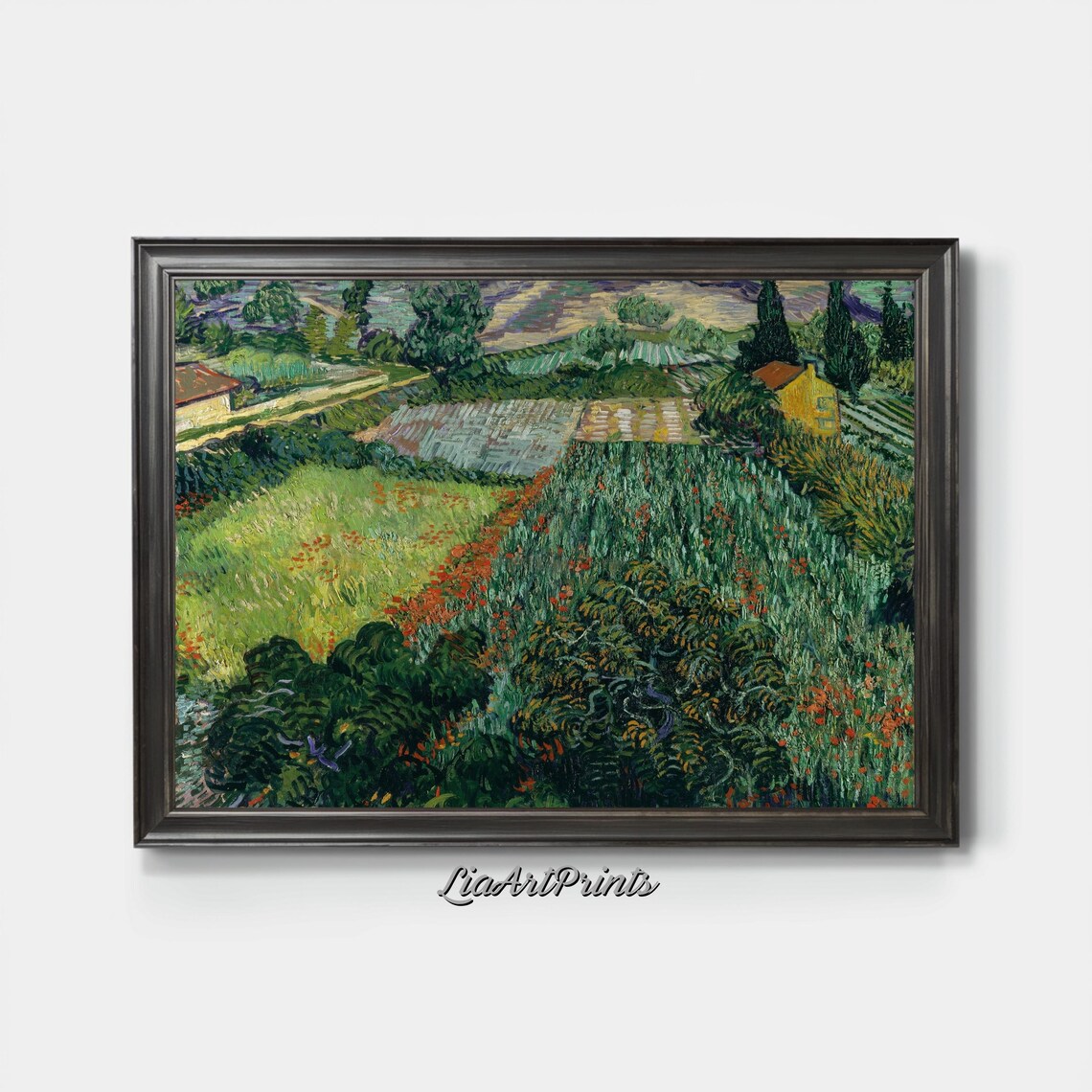 Van Gogh Inspired Landscape, Vibrant Countryside Scene - Image 3