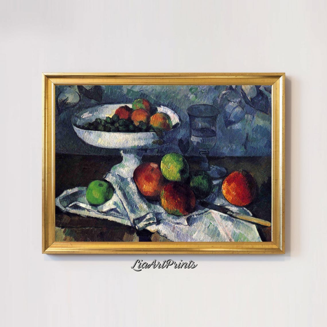 Paul Cezanne Apples and Oranges Still Life Compotier Glass Art Poster - Image 2