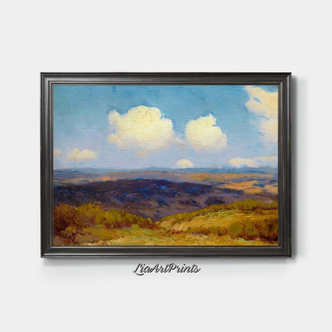 Golden Hills And Clouds Landscape Art Serene Nature Classic Pastoral Tranquil Wall Art - Image 4